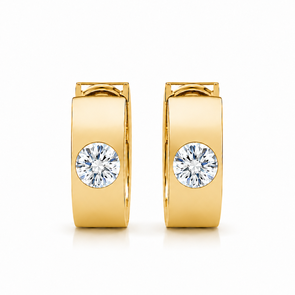 Alana 18k White Gold Plated 14mm Small Hoop Earrings with Swarovski Crystals — Final Sale