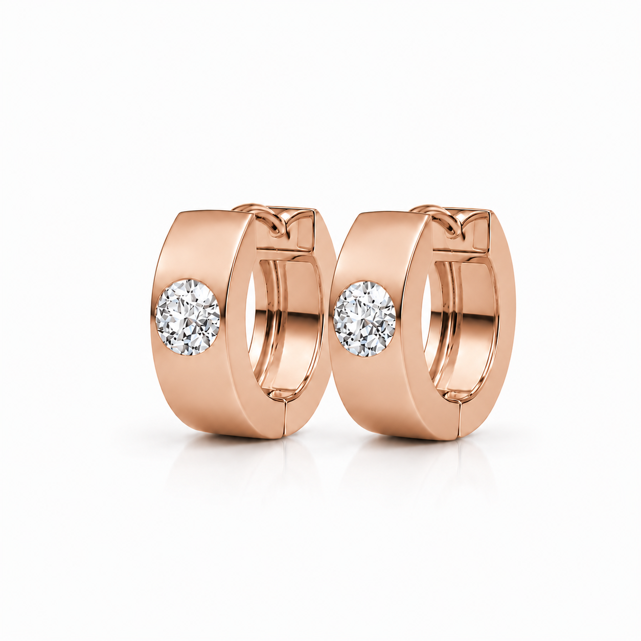 Alana 18k White Gold Plated 14mm Small Hoop Earrings with Swarovski Crystals — Final Sale