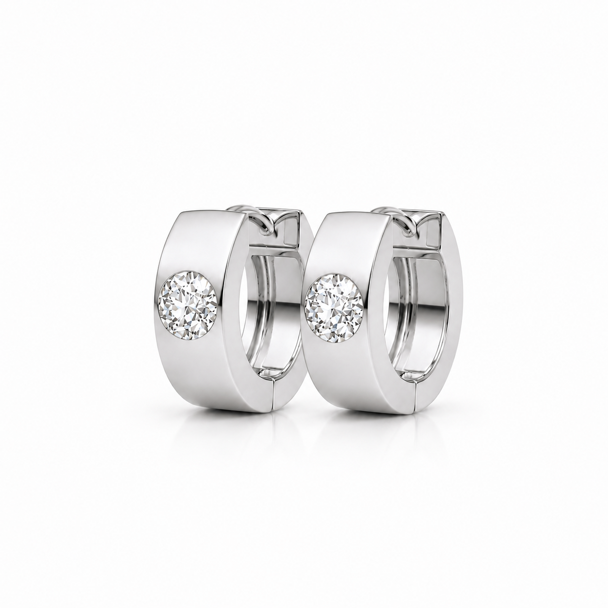 Alana 18k White Gold Plated 14mm Small Hoop Earrings with Swarovski Crystals — Final Sale