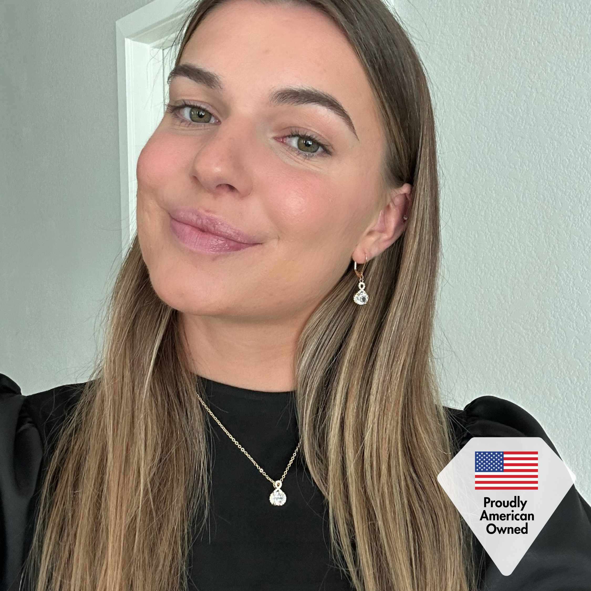 Blake, Ivy, Alessandra White Gold Plated Pendant Necklace for Women (Set of 3)