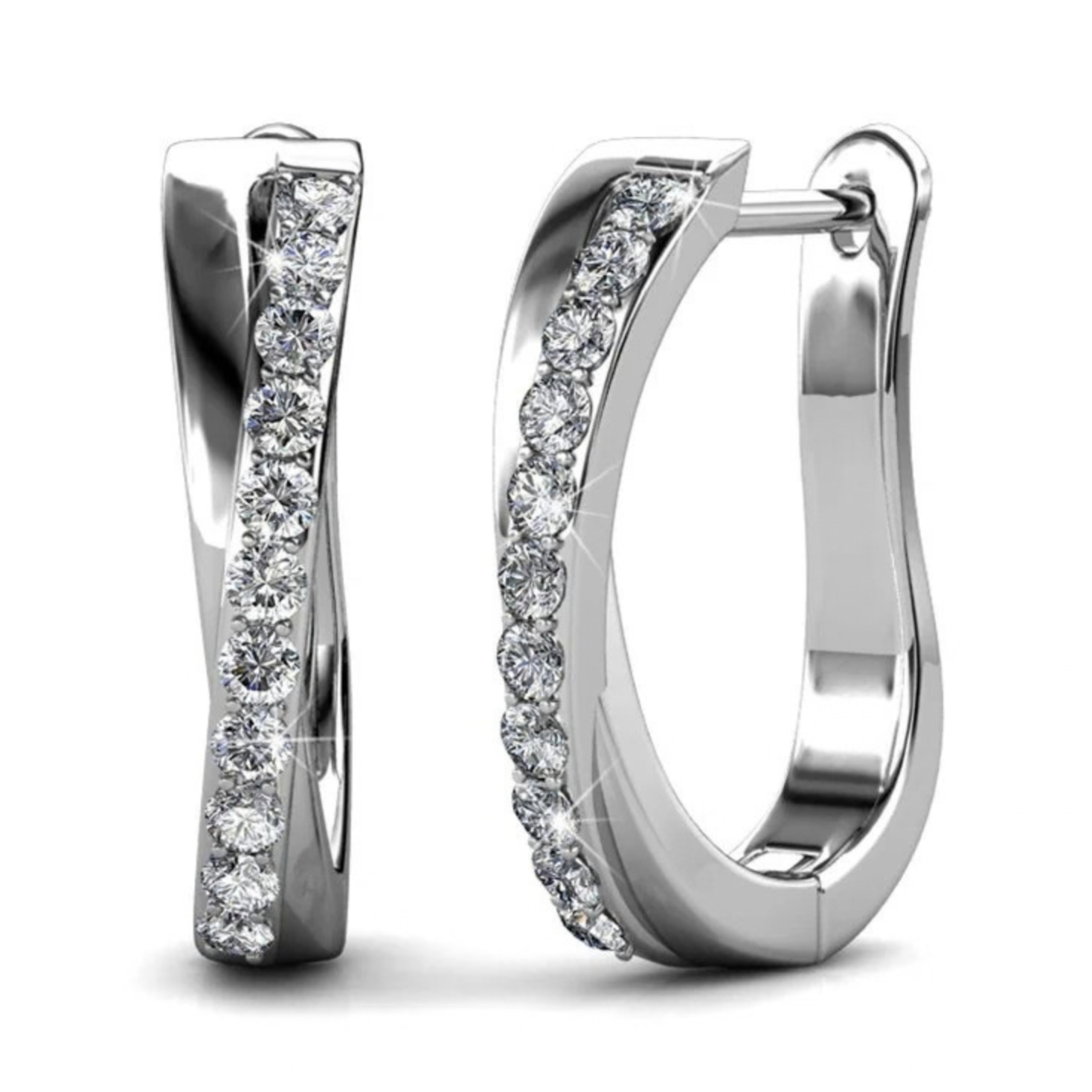 Giselle, Amaya, Rosalyn Hoops White Gold Plated Earrings for Women (3 Pair Set)