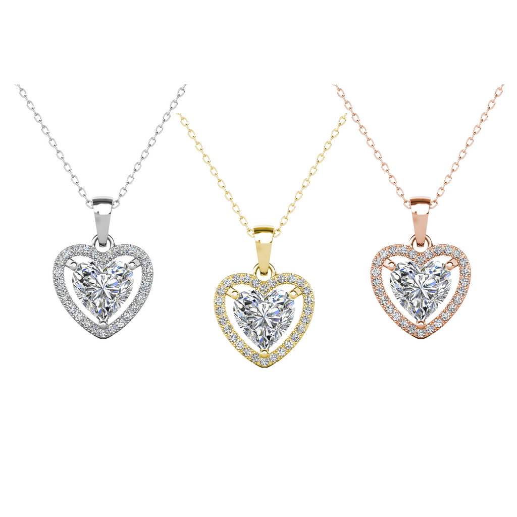 Cate & Chloe Jewelry | Amora 18k Gold Plated Heart Necklace, Pack of 3