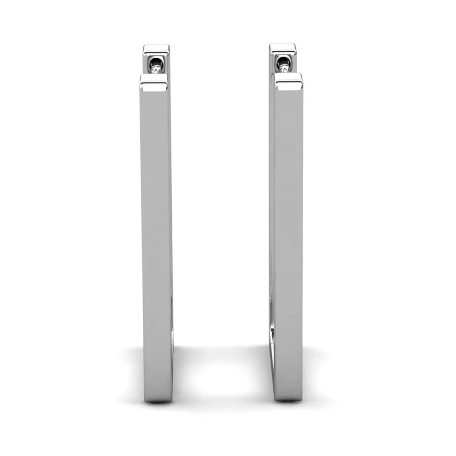 Annalise 18k White Gold Plated 24mm Silver Square  Hoop Earrings