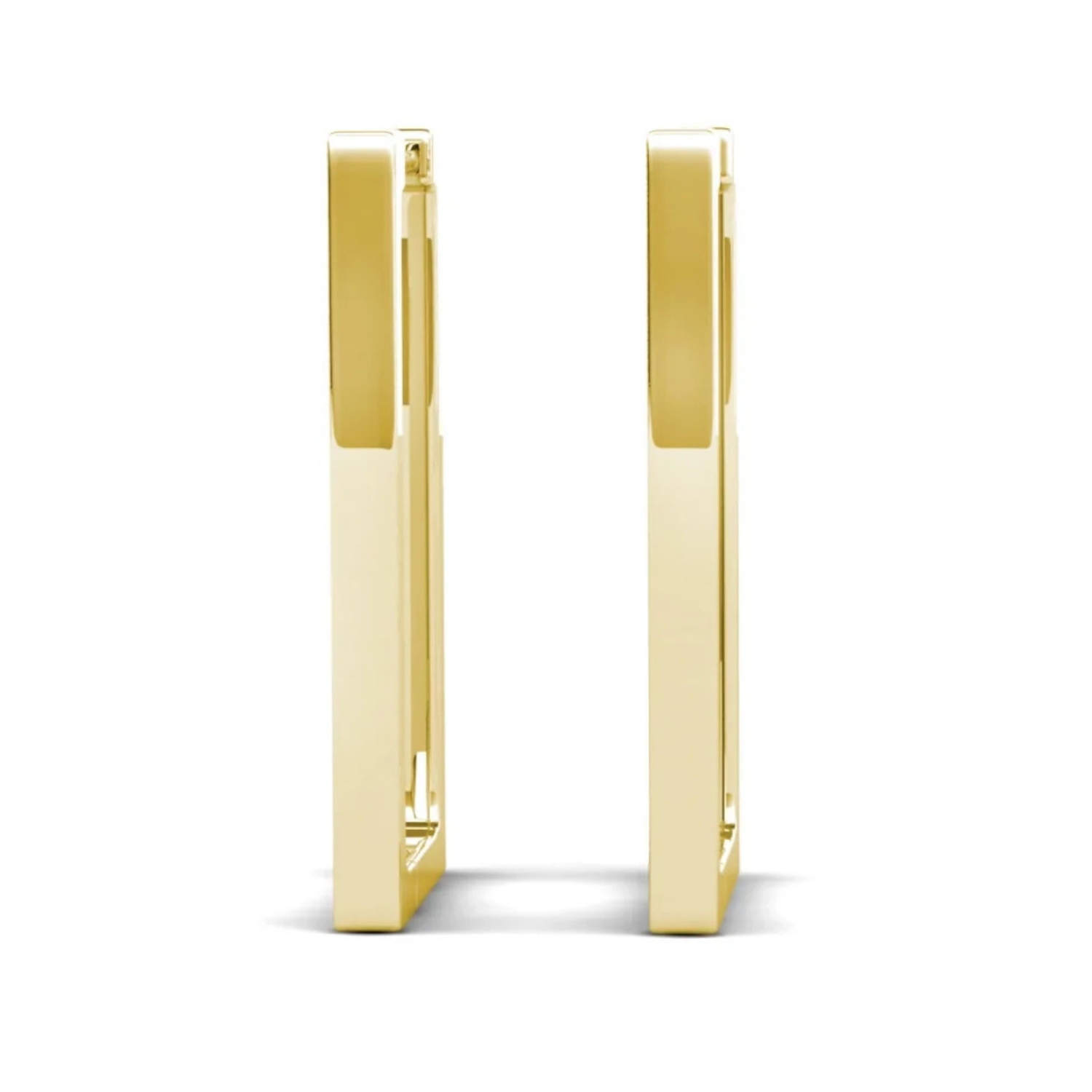 Annalise 18k White Gold Plated 24mm Silver Square  Hoop Earrings