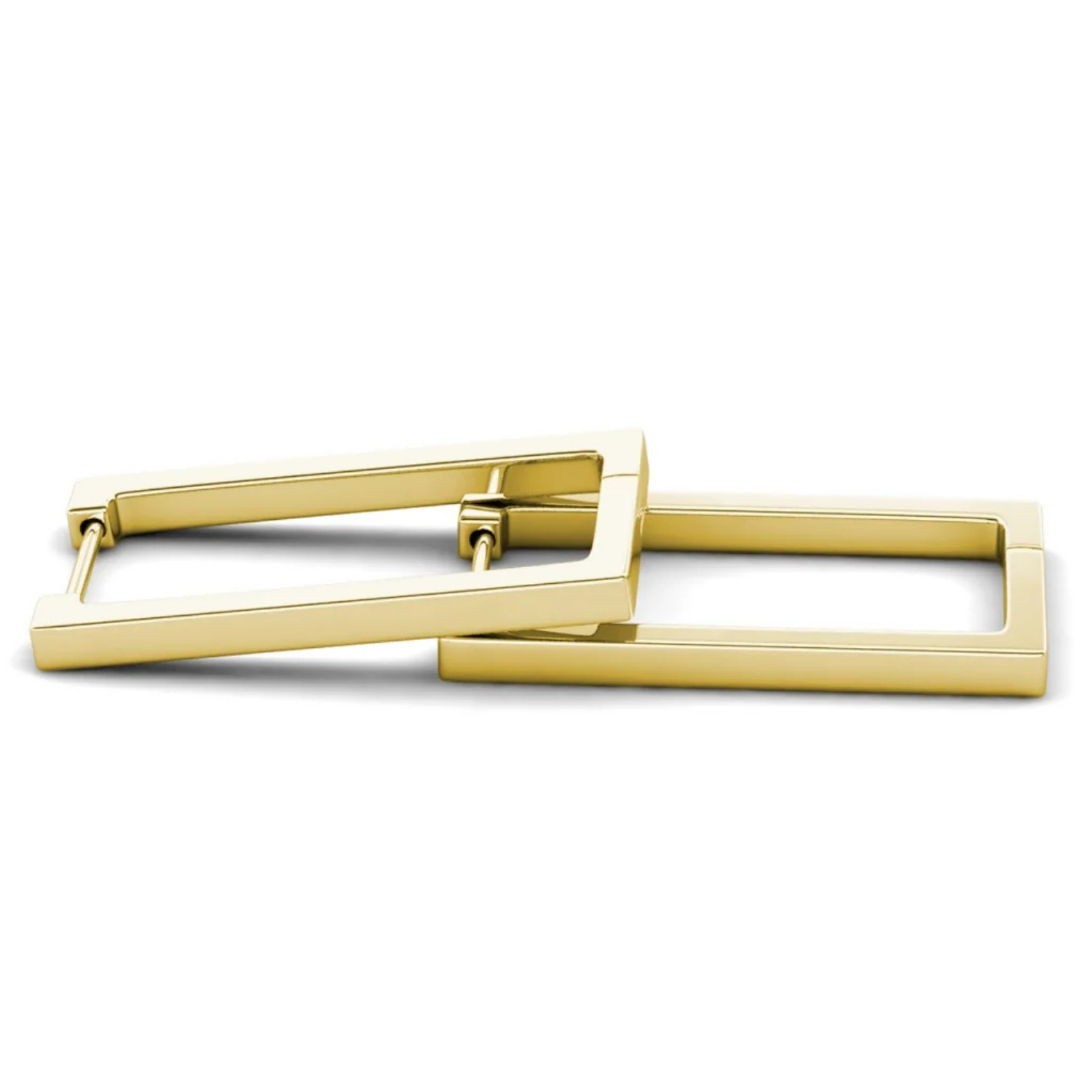 Annalise 18k White Gold Plated 24mm Silver Square  Hoop Earrings