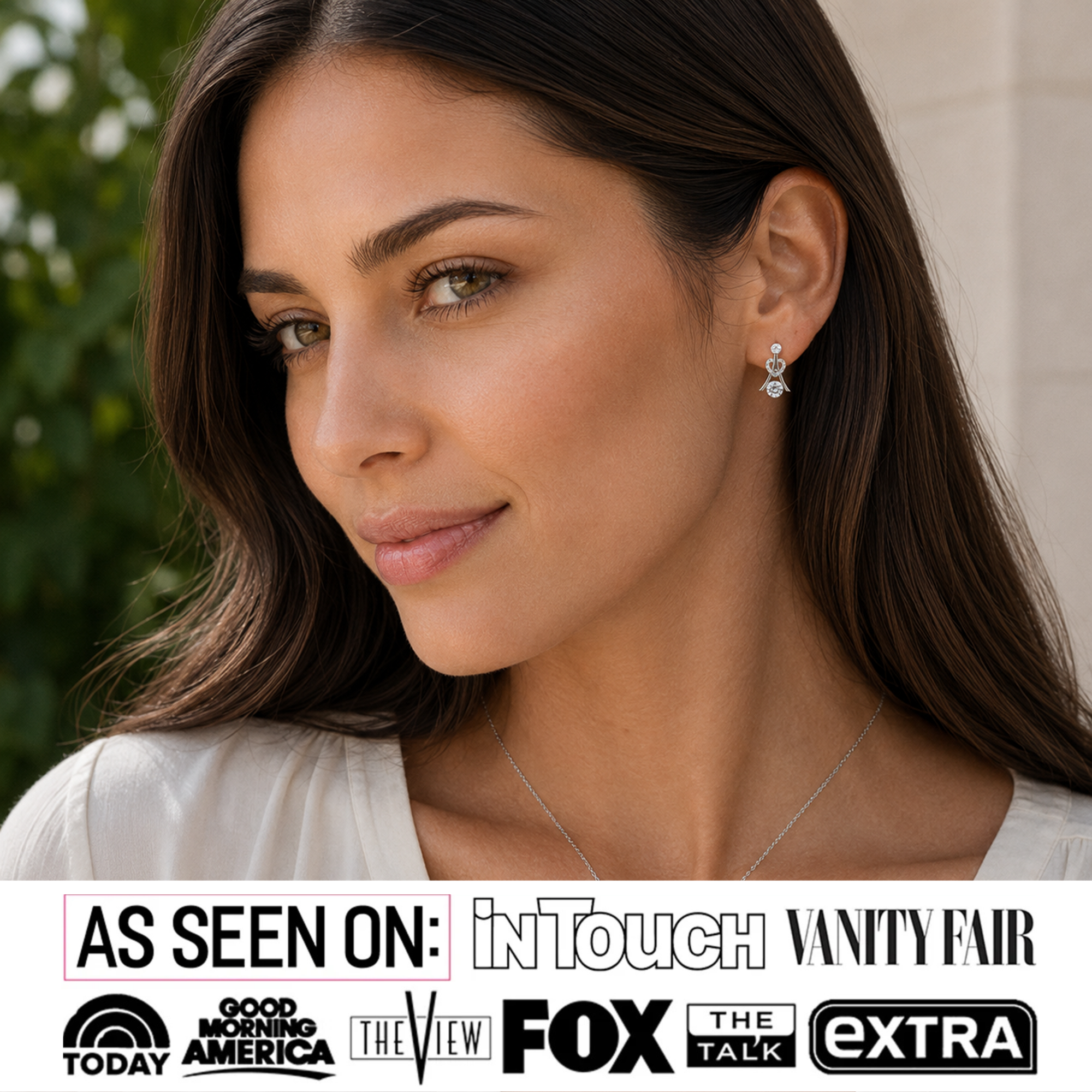 Serenity Birthstone 18k White Gold Plated Drop Earrings with Round Cut Swarovski Crystals