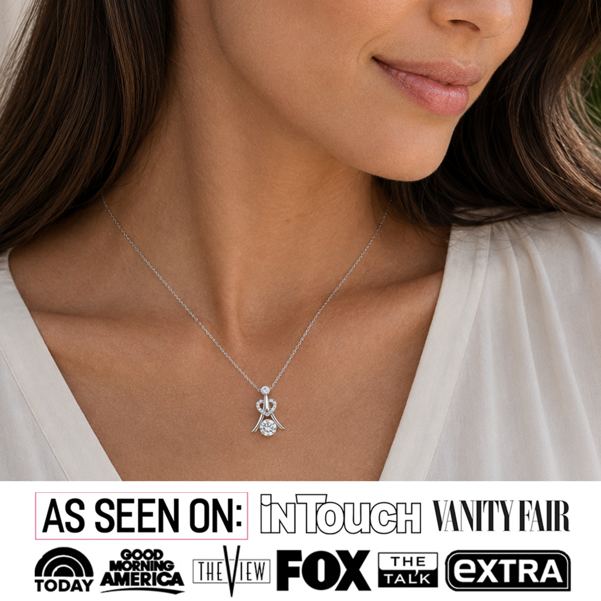 Serenity Birthstone 18k White Gold Plated Necklace with Round Cut Swarovski Crystals