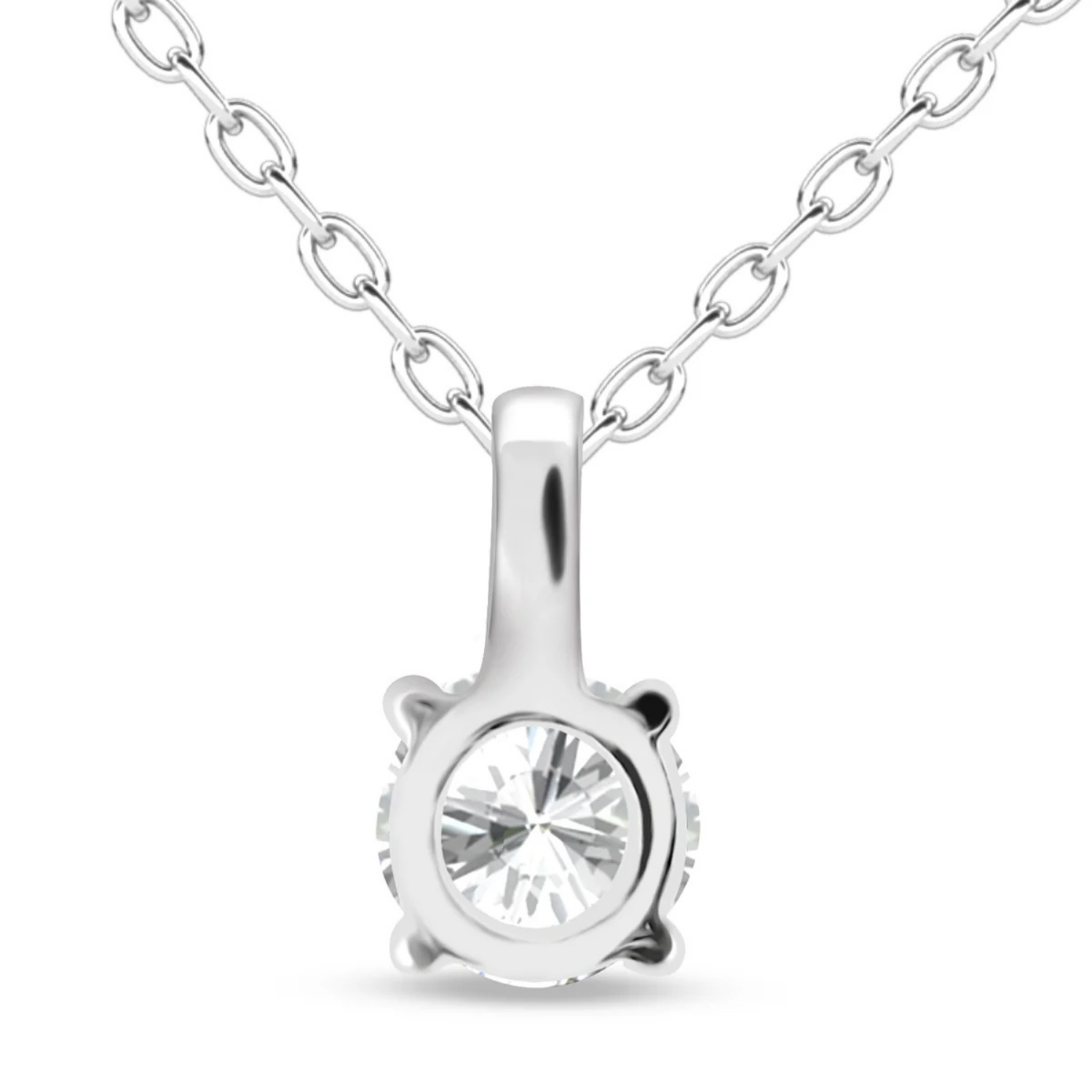 Araylia 18k White Gold Plated Necklace with Solitaire Round Cut Swarovski Crystal