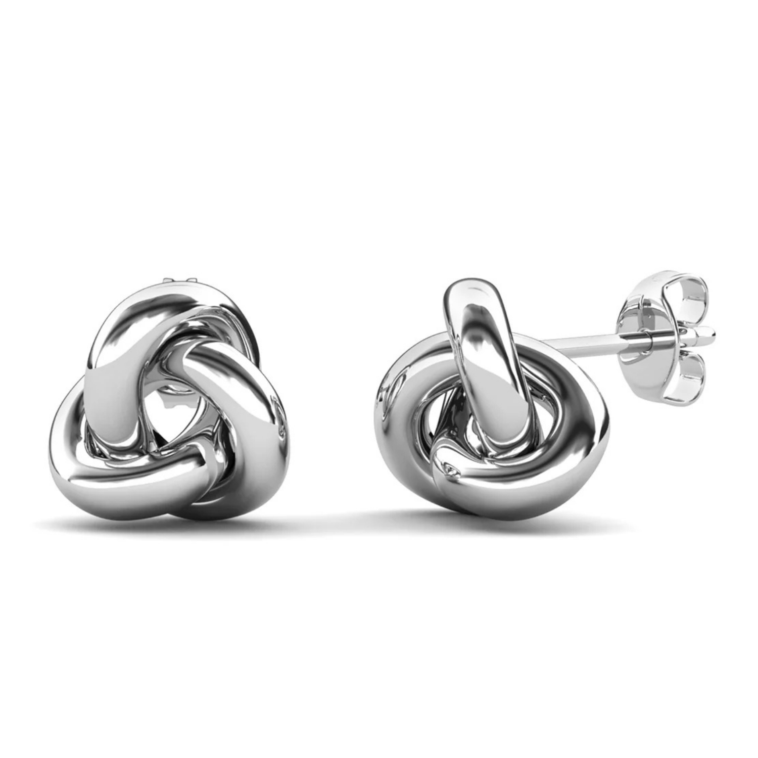 Ashley 18k White Gold Plated Knot Stud Earrings