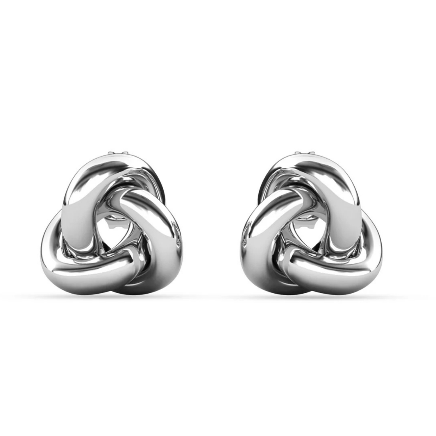 Ashley 18k White Gold Plated Knot Earrings and Necklace Jewelry Set