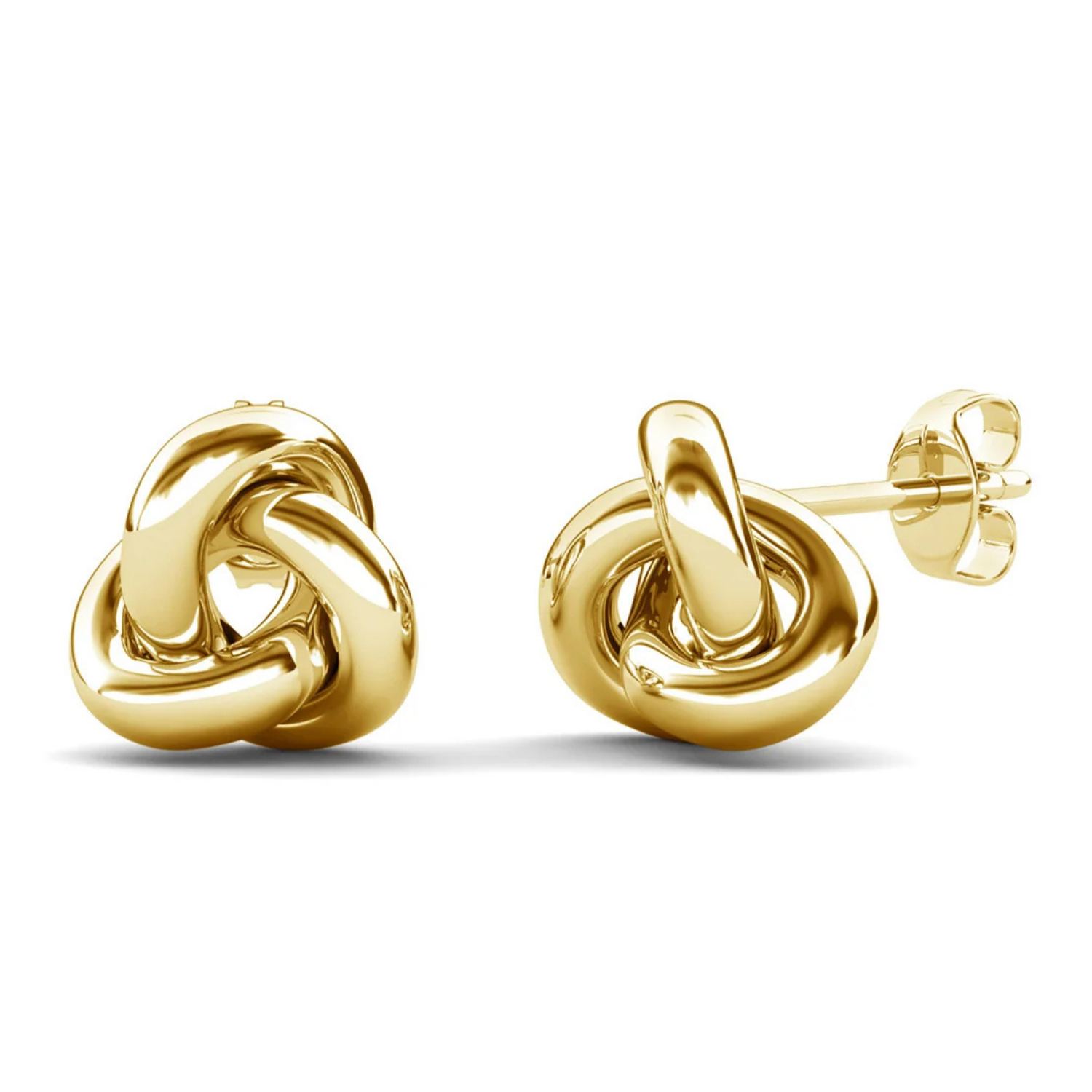 Ashley 18k White Gold Plated Knot Stud Earrings
