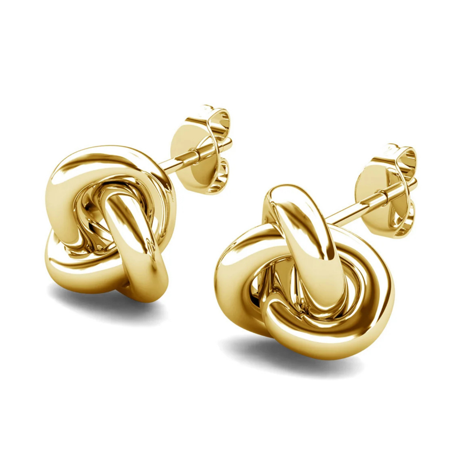 Ashley 18k White Gold Plated Knot Stud Earrings
