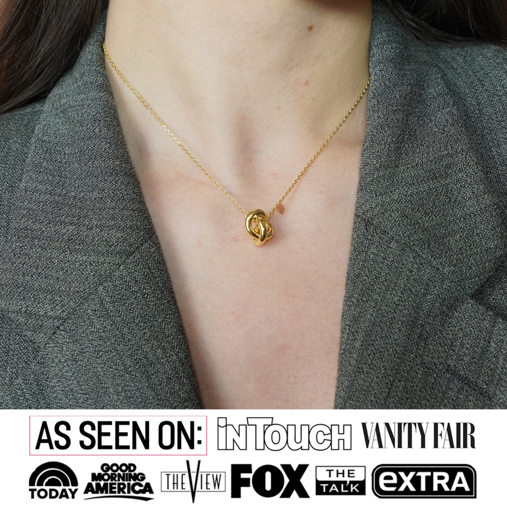 Ashley 18k White Gold Plated Knot Pendant Necklace