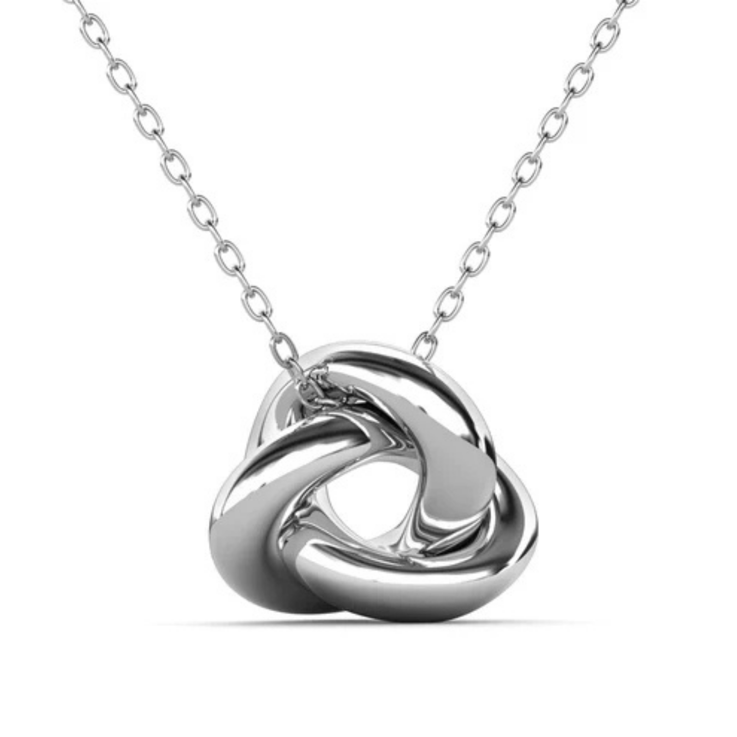 Ashley 18k White Gold Plated Knot Pendant Necklace