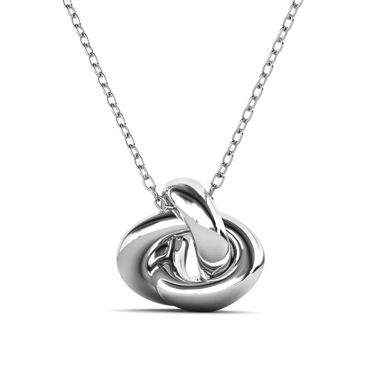 Ashley 18k White Gold Plated Knot Pendant Necklace