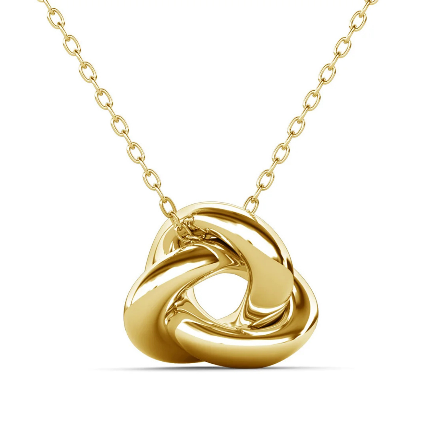 Ashley 18k White Gold Plated Knot Pendant Necklace