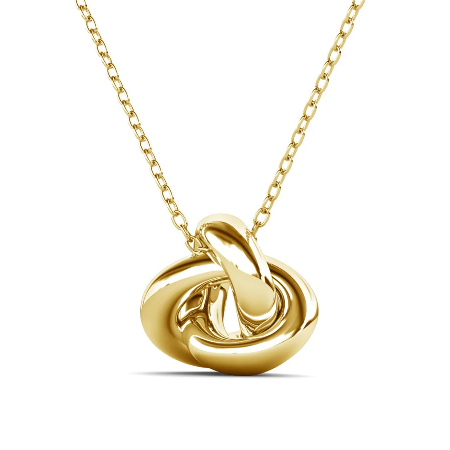 Ashley 18k White Gold Plated Knot Pendant Necklace