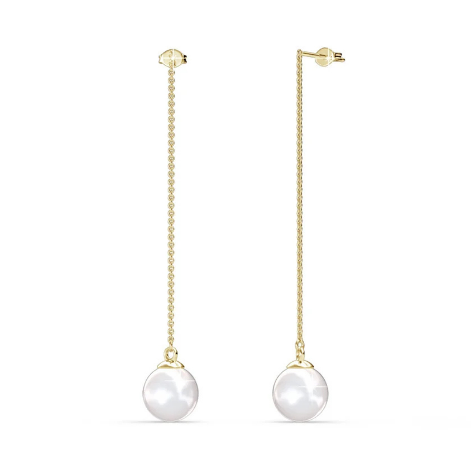 Aspen 18k White Gold Plated Dangle Earrings with Shell Pearls