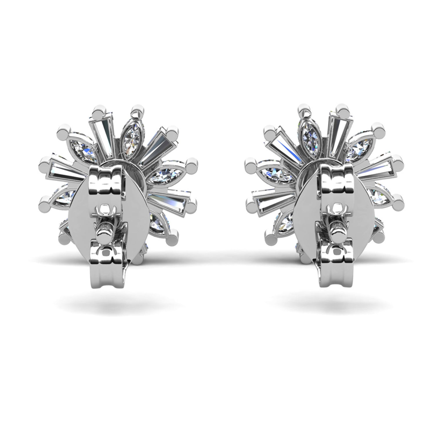 Astara 18k White Gold Plated Stud Earrings with Simulated Diamond Crystals