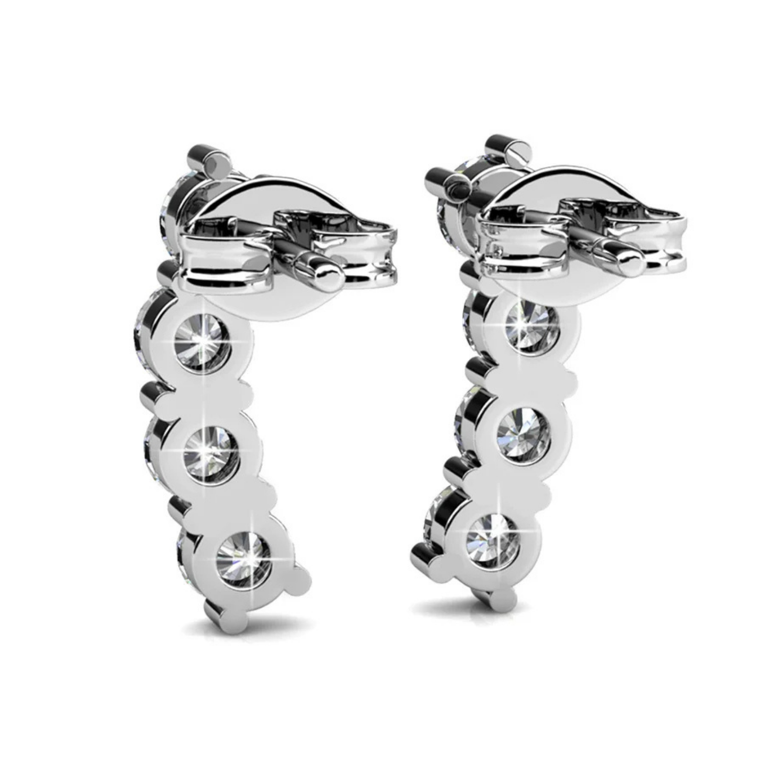 Aubree 18k White Gold Plated Drop Stud Earrings with Swarovski Crystals
