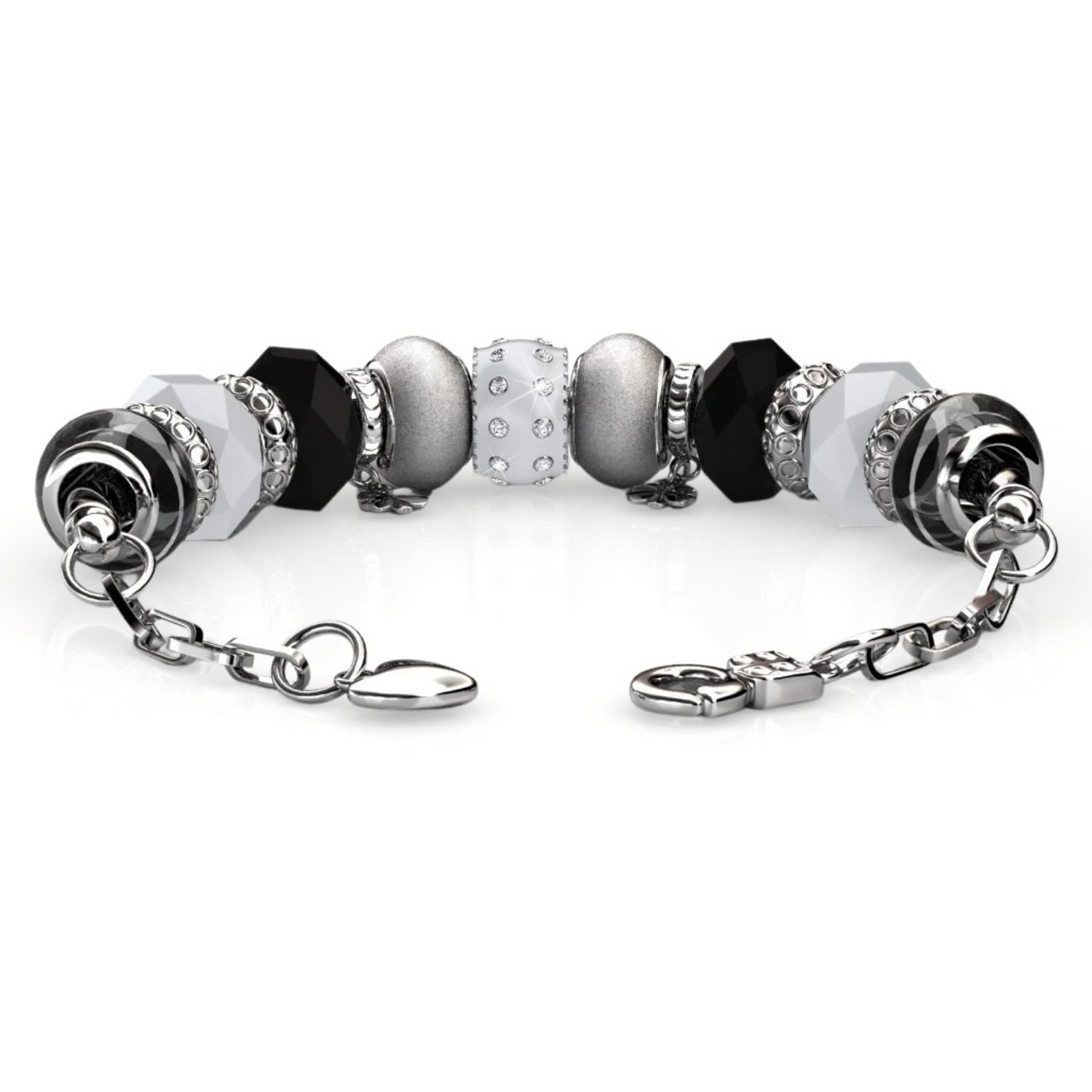 Aurora 18k White Gold Plated Beaded Bracelet with Swarovski Crystals