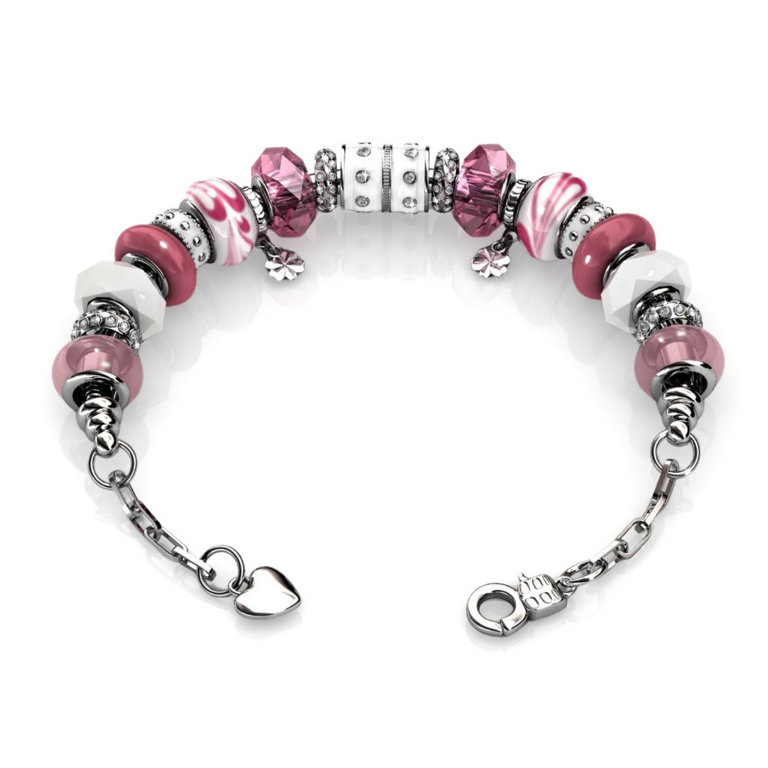 Aurora 18k White Gold Plated Beaded Bracelet with Swarovski Crystals