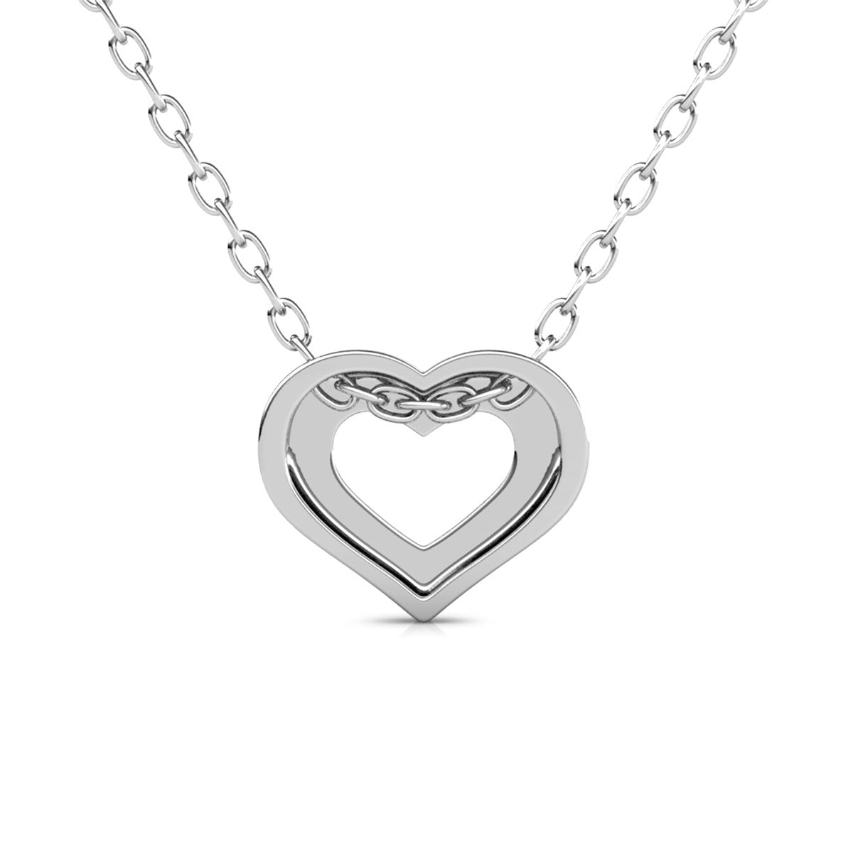 Dominique 18k White Gold Plated Silver Necklace with Swarovski Crystals