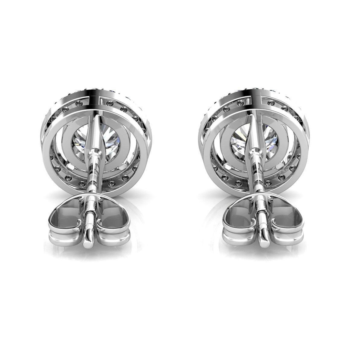 Moissanite by Cate & Chloe Kailani Sterling Silver Stud Earrings with Moissanite Crystals