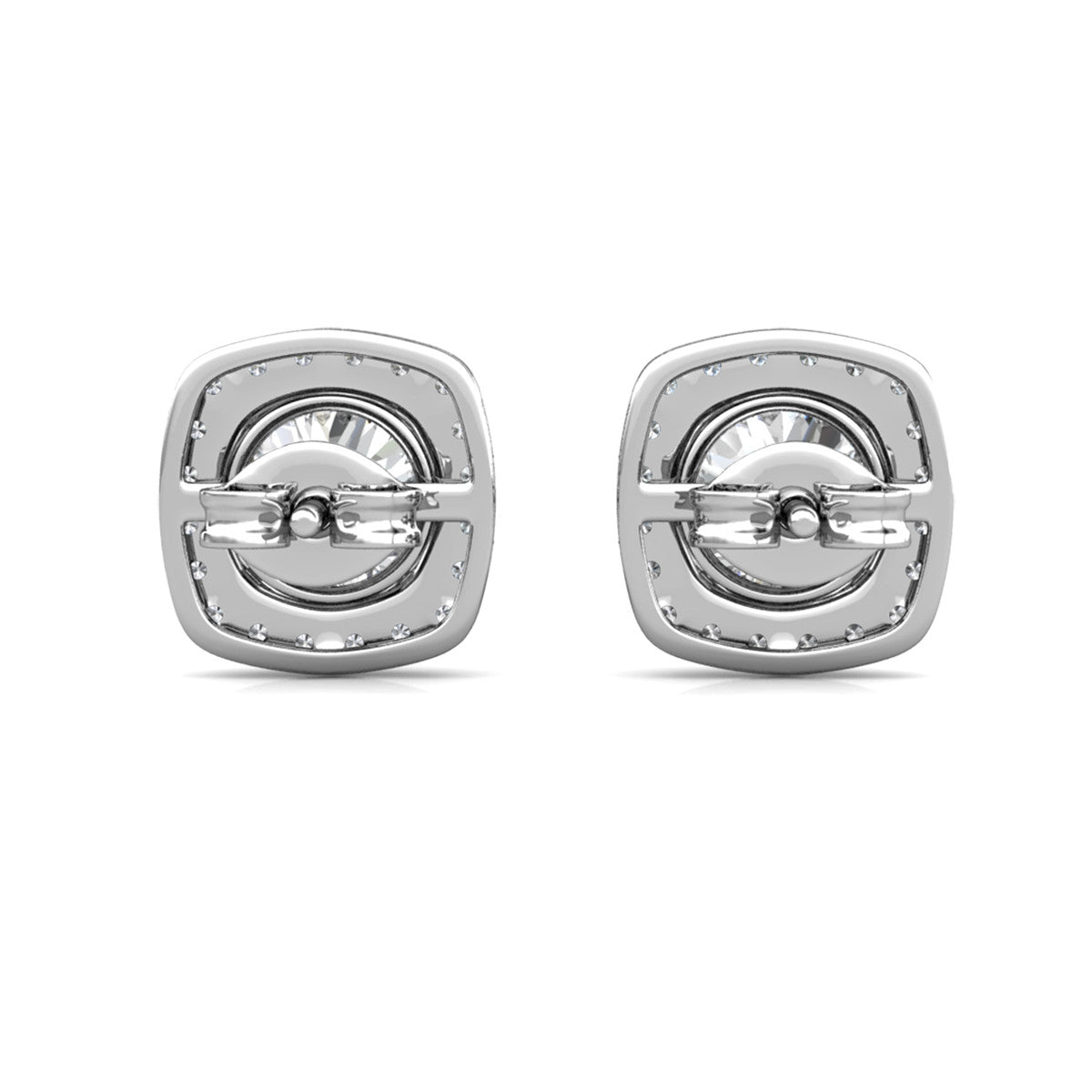 Moissanite by Cate & Chloe Hannah Sterling Silver Stud Earrings with Moissanite and 5A Cubic Zirconia Crystals
