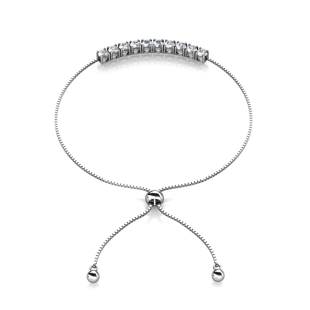 Cameron 18k White Gold Plated Bracelet with Swarovski Crystals