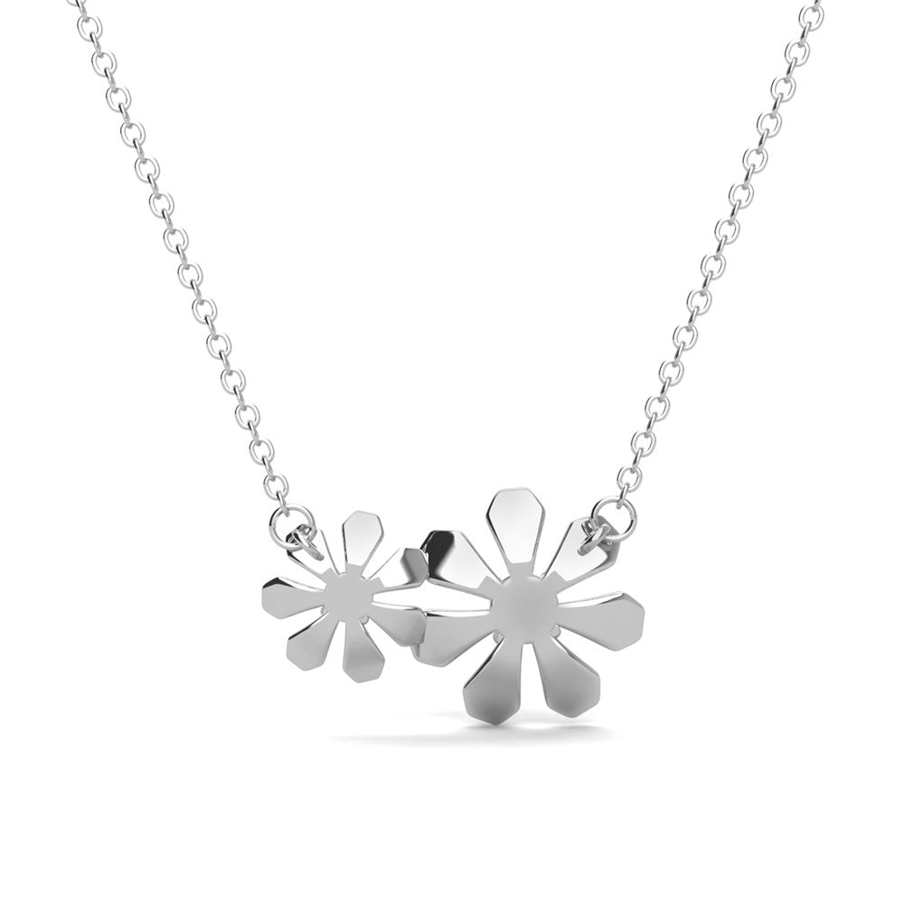 Daisy 18k White Gold Plated Flower Necklace with Crystals