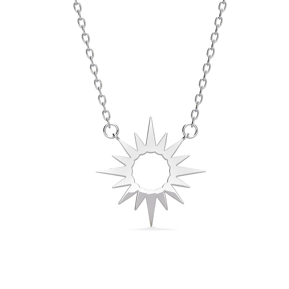 Evie 18k White Gold Plated Sun Necklace with Swarovski Crystals & Heartfelt Message for Daughter