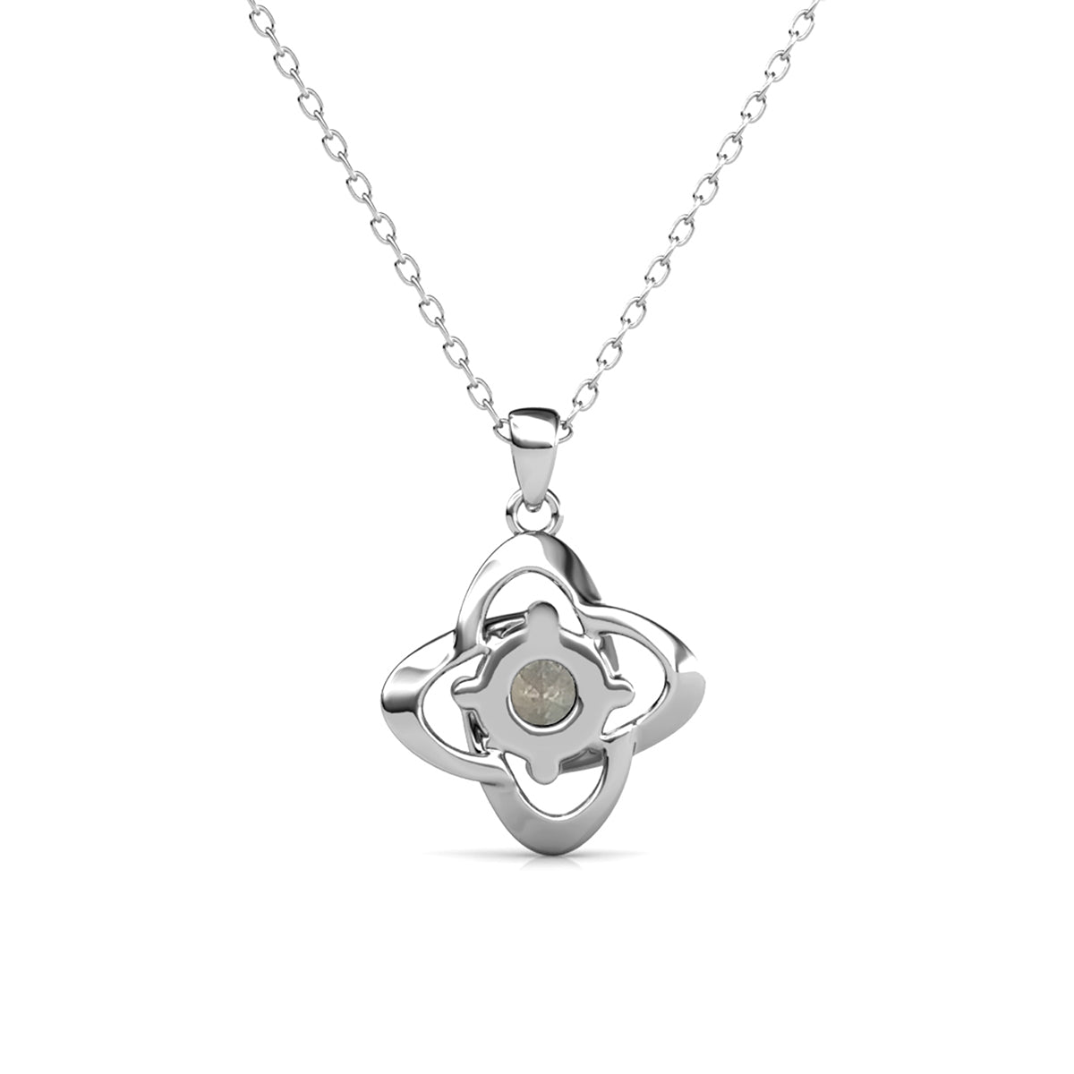 Infinity April Birthstone Diamond Necklace 18k White Gold Plated Silver Birthstone Necklace with Swarovski Crystal