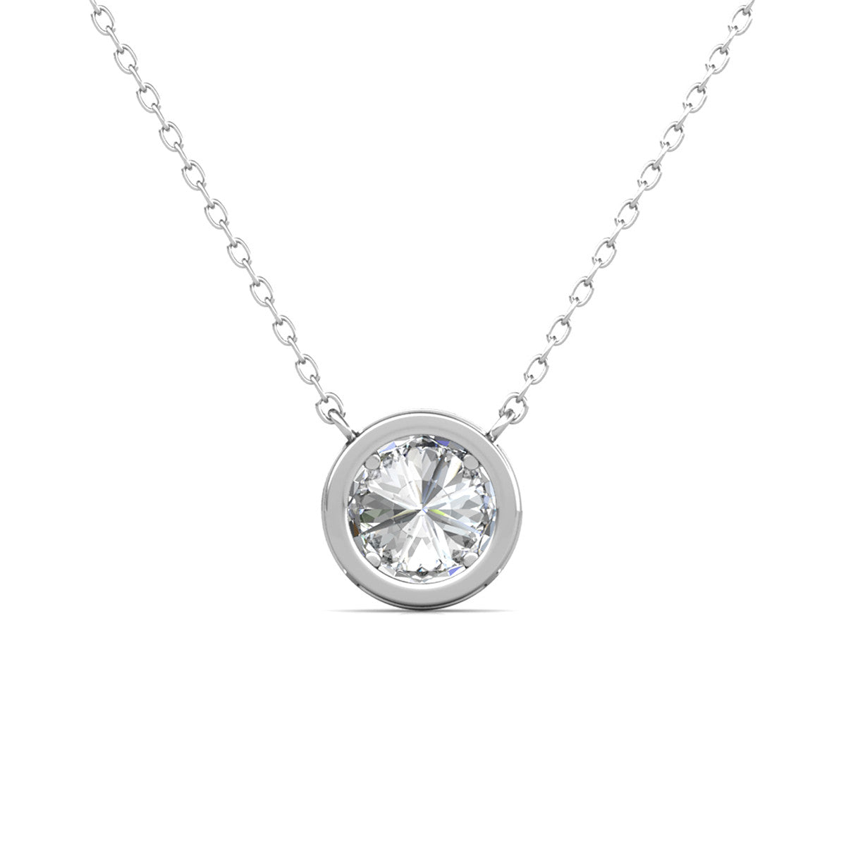 Moissanite by Cate & Chloe Sutton Sterling Silver Necklace with Moissanite Crystals