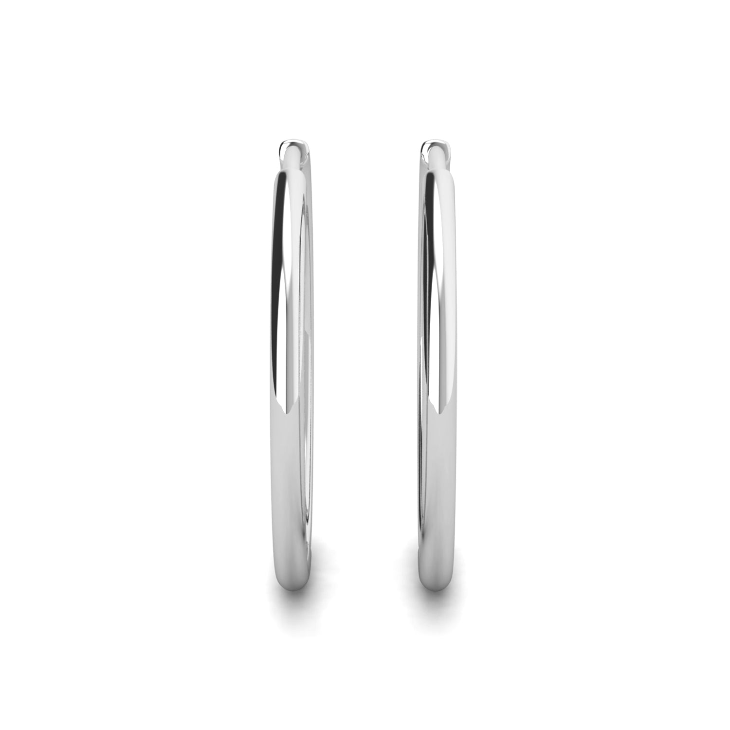 Leslie 18k White Gold Plated 10mm-40mm Hoop Earrings with Swarovski Crystals