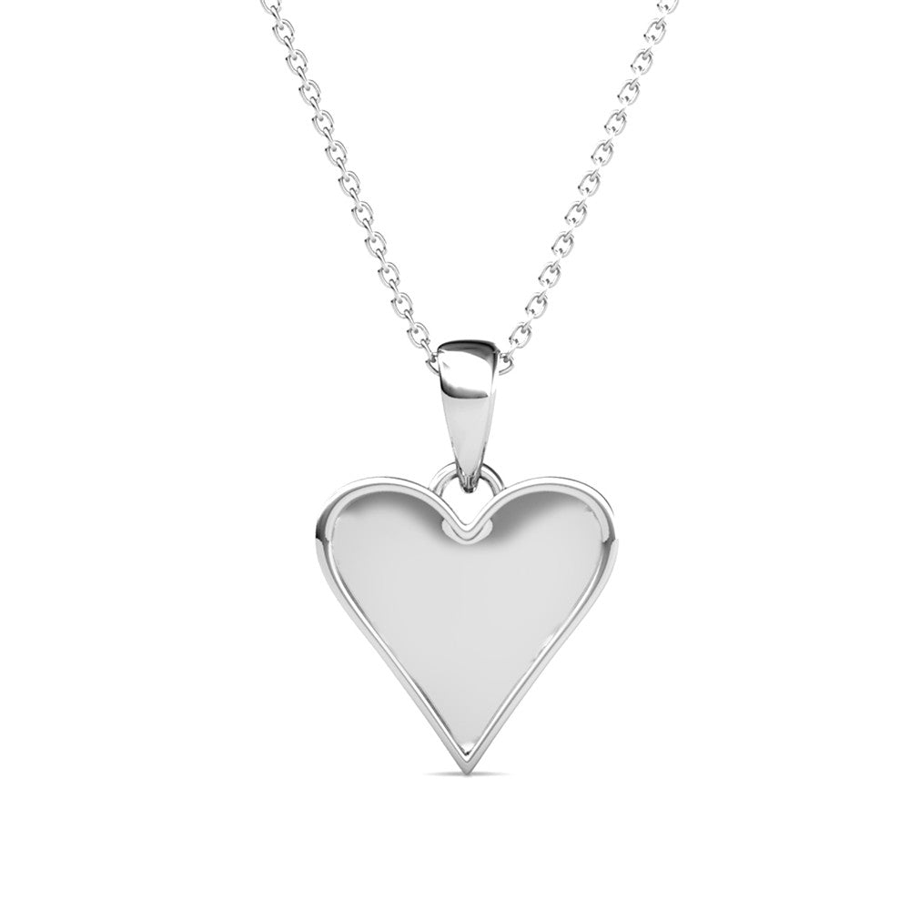 Cecilia 18 White Gold Plated Heart / Spade Necklace with Crystals