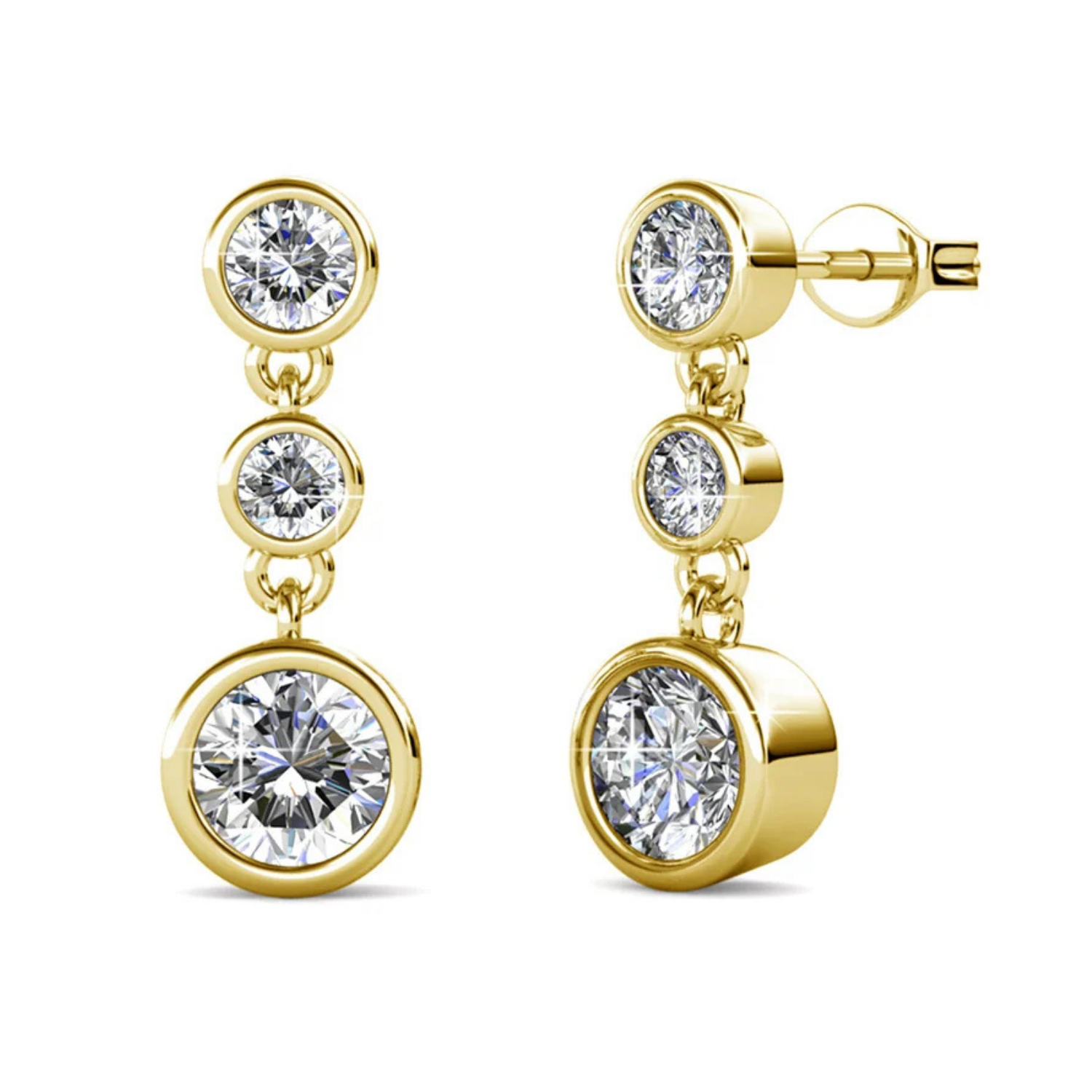 Bailey 18k White Gold Plated Dangle Stud Earrings with Swarovski Crystals — Final Sale