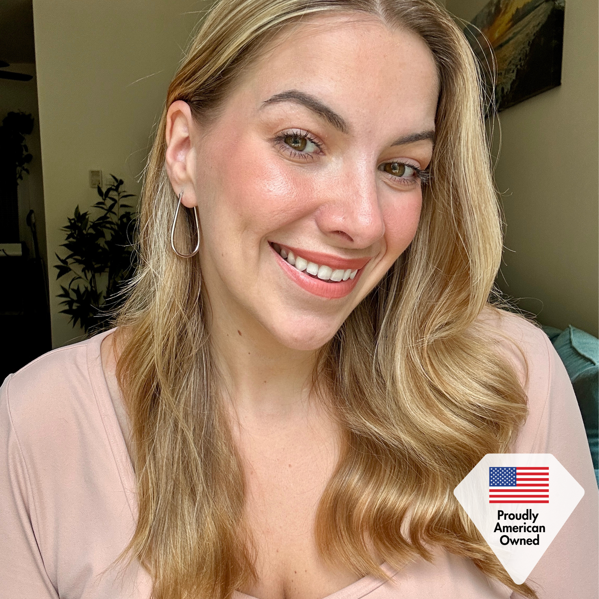 Beatrice 18k White Gold Plated 24mm U-Shaped Hoop Earrings