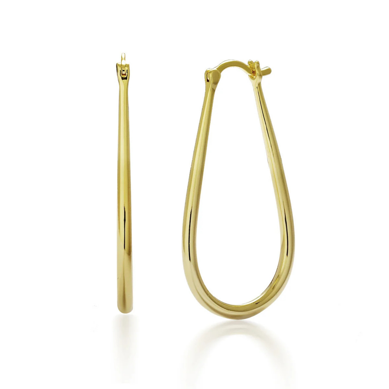 Beatrice 18k White Gold Plated 24mm U-Shaped Hoop Earrings