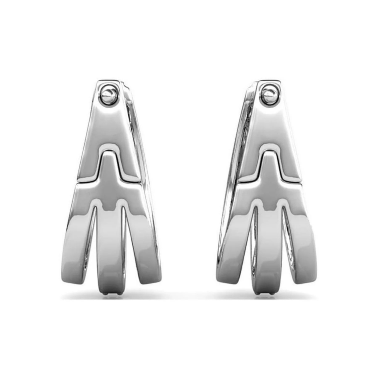 Bella 18k White Gold Plated 17mm Hoop Earrings with Swarovski Crystals