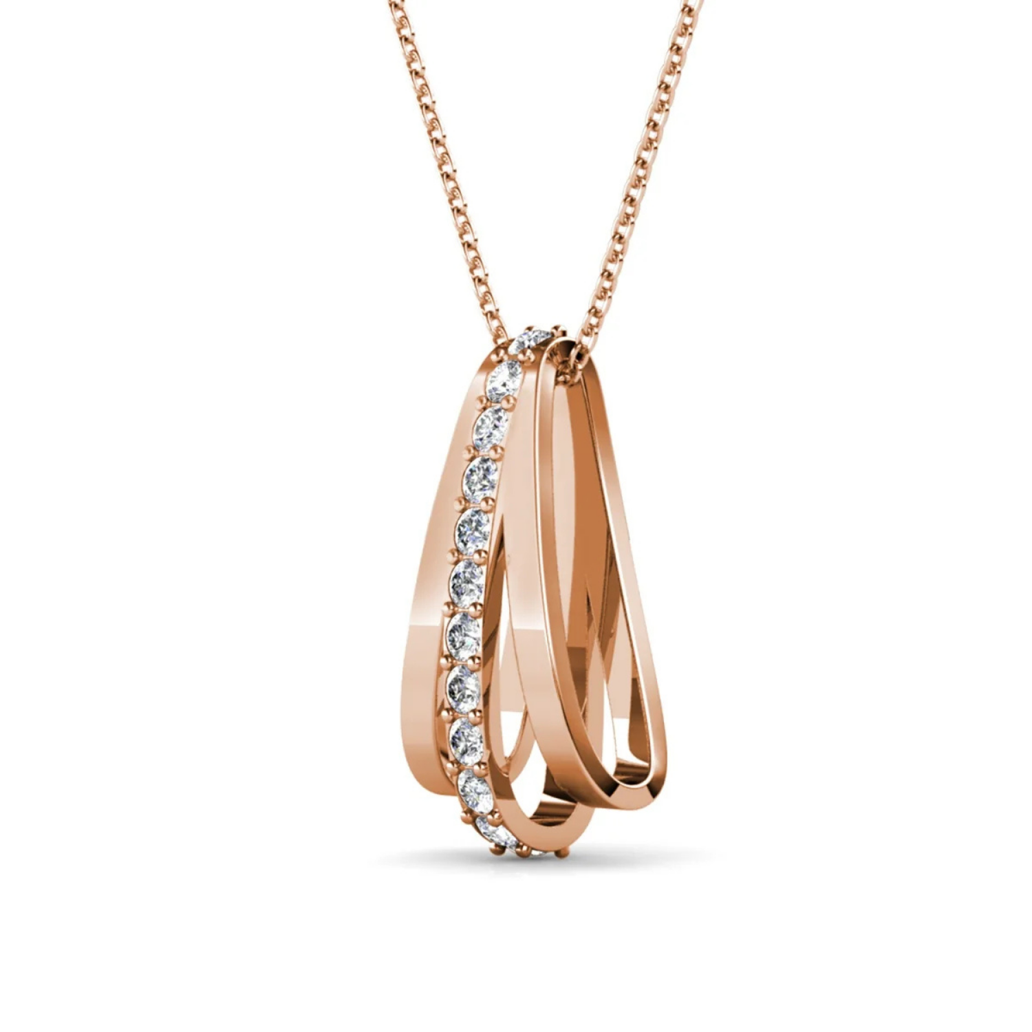 Bella 18k White Gold Plated Necklace with Swarovski Crystals