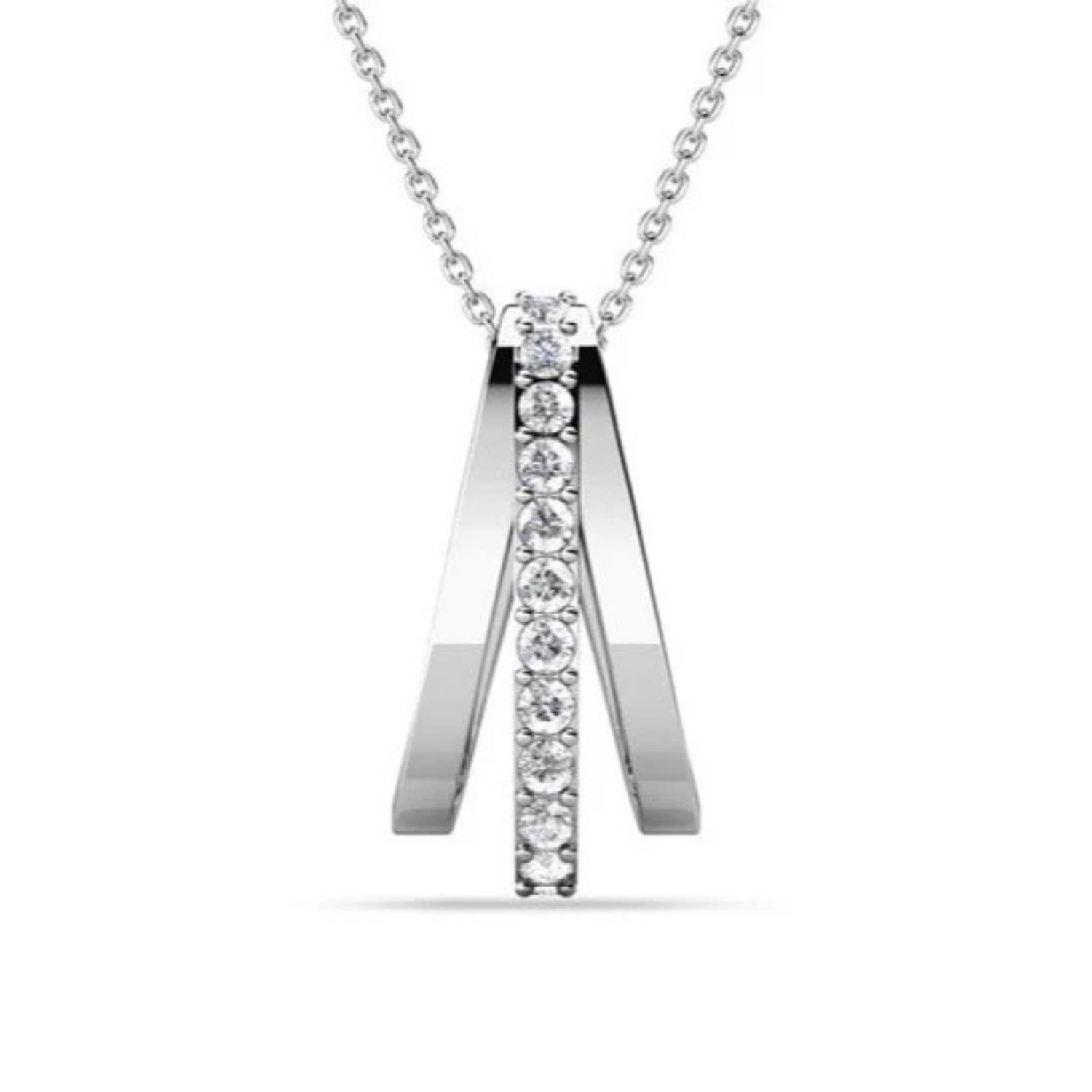 Bella 18k White Gold Plated Necklace with Swarovski Crystals
