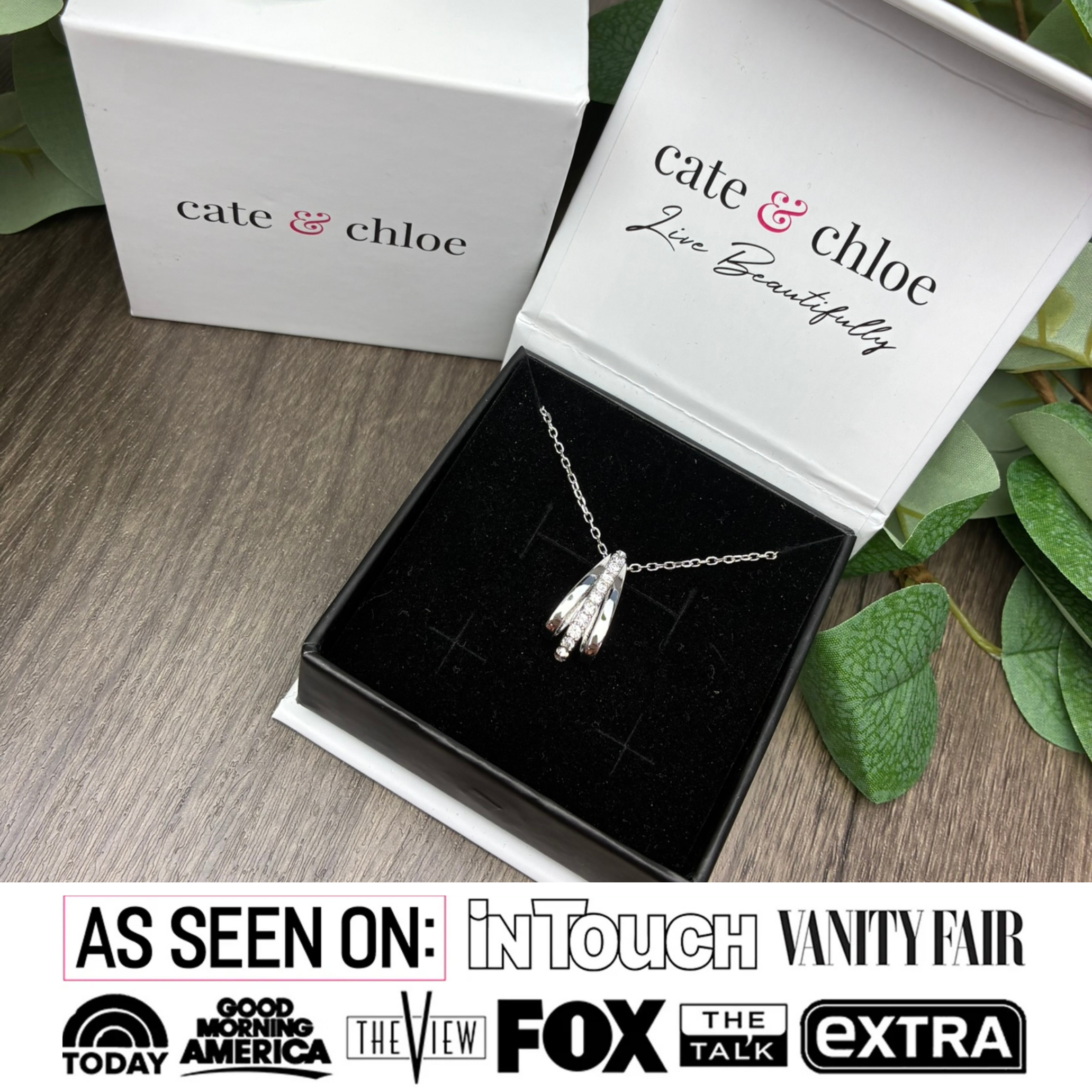 Bella 18k White Gold Plated Necklace with Swarovski Crystals