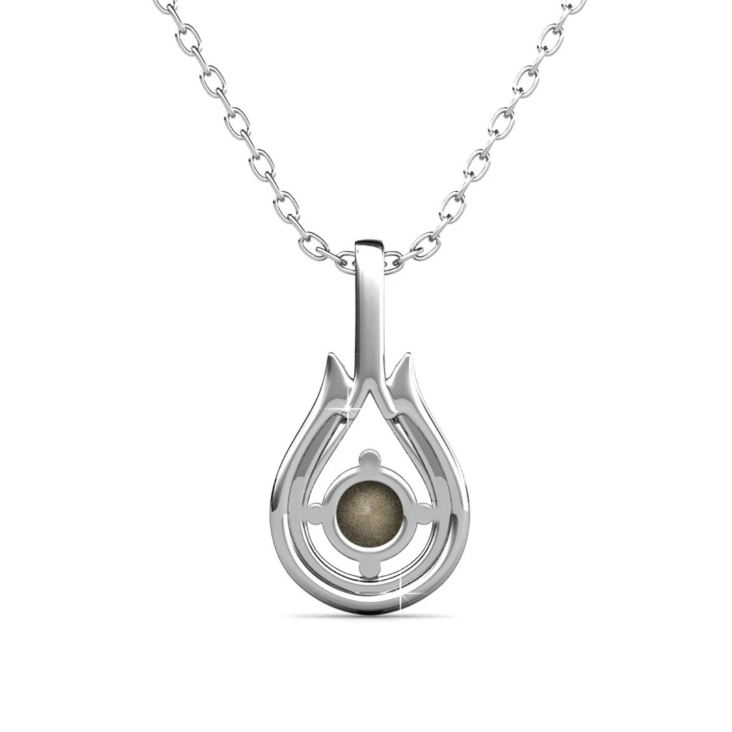 Bernadette 18k White Gold Plated Tear drop Necklace with Swarovski Crystals