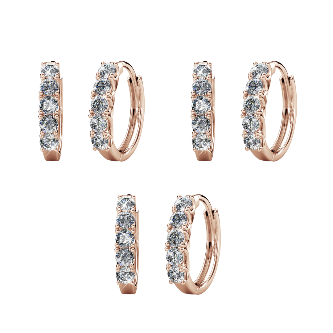 Bethany 18k White Gold Plated 15mm Hoop Crystal Earrings with Swarovski Crystals