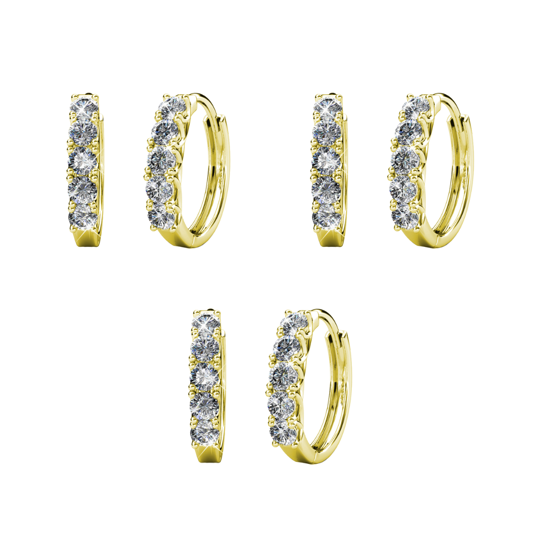 Bethany 18k White Gold Plated 15mm Hoop Crystal Earrings with Swarovski Crystals
