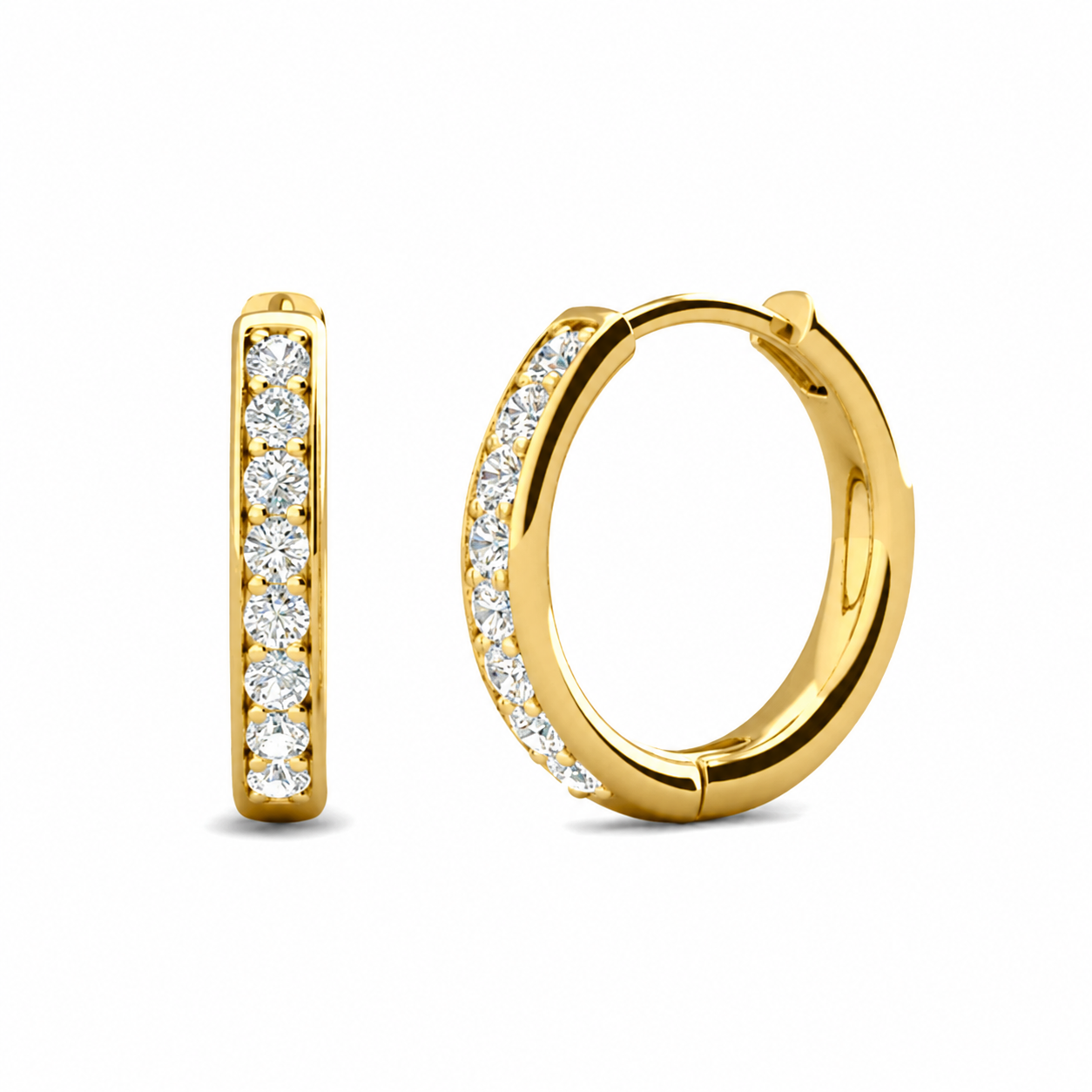 Bianca 18k White Gold Plated 25mm Silver Hoop Earrings with Swarovski Crystals