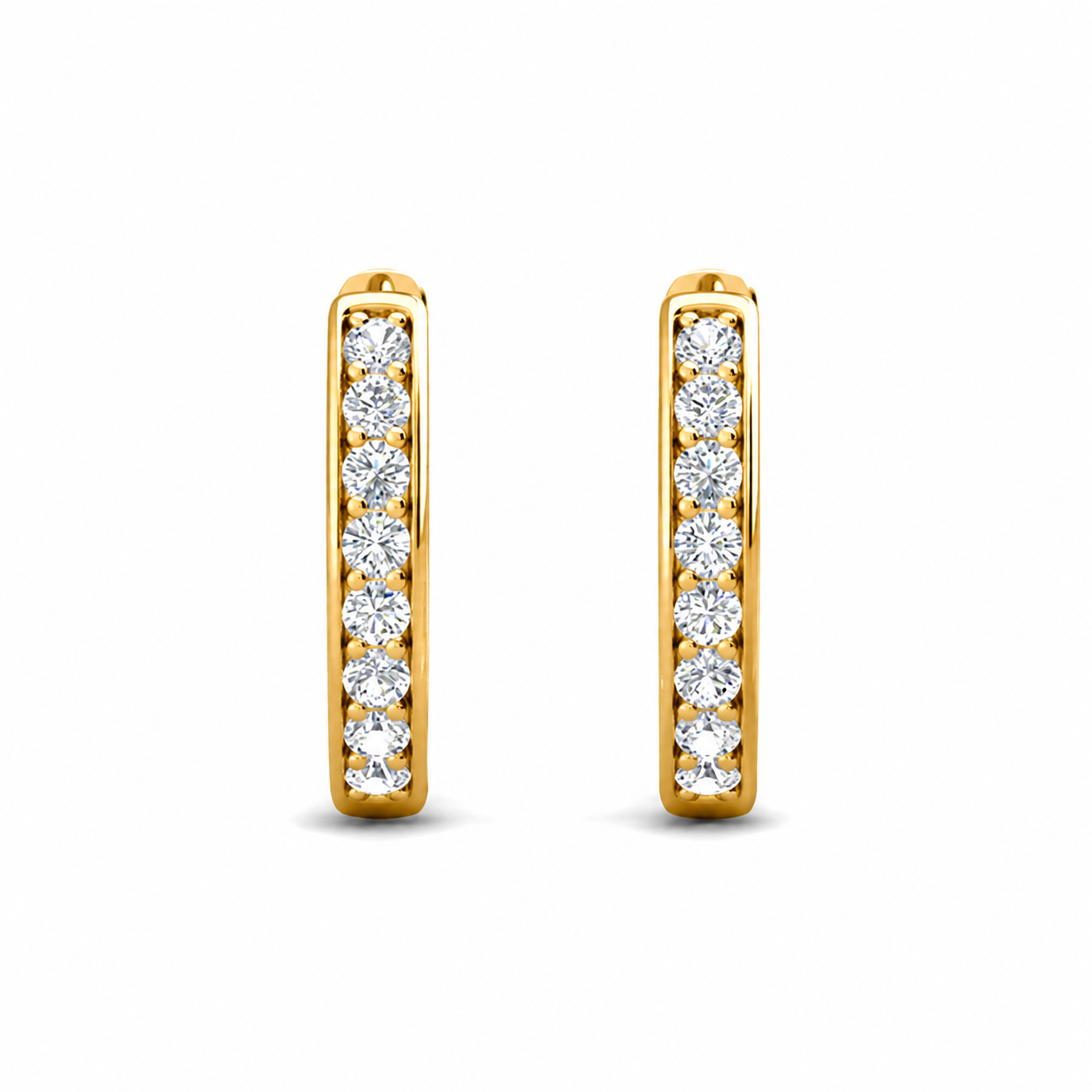 Bianca 18k White Gold Plated 25mm Silver Hoop Earrings with Swarovski Crystals