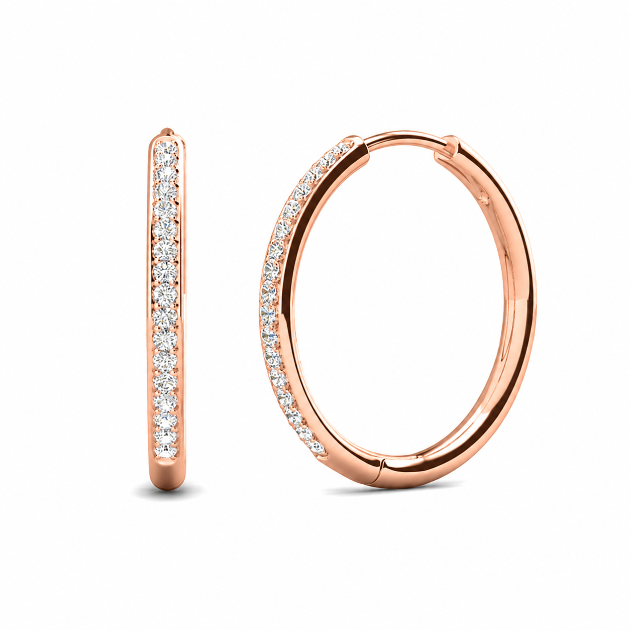 Bianca 18k White Gold Plated 25mm Silver Hoop Earrings with Swarovski Crystals