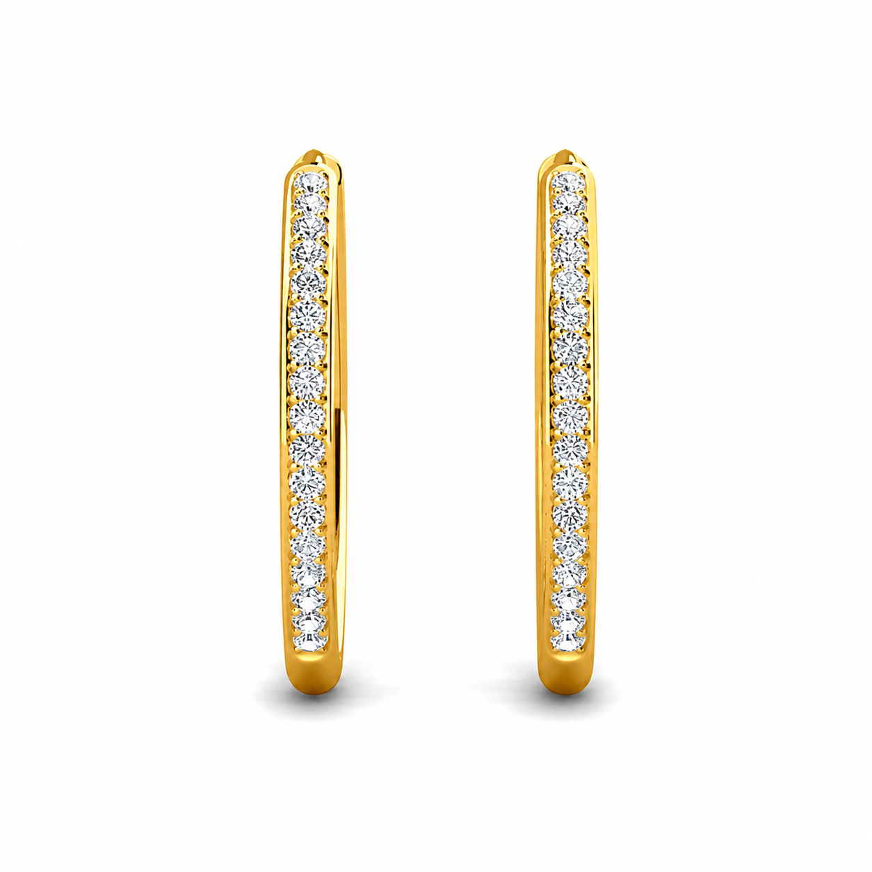 Bianca 18k White Gold Plated 25mm Silver Hoop Earrings with Swarovski Crystals